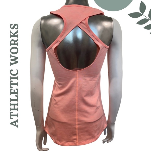 🛍️3/$40 Athletic Works Coral Racerback Maternity Tank Top Workout Active Small - Picture 4 of 6